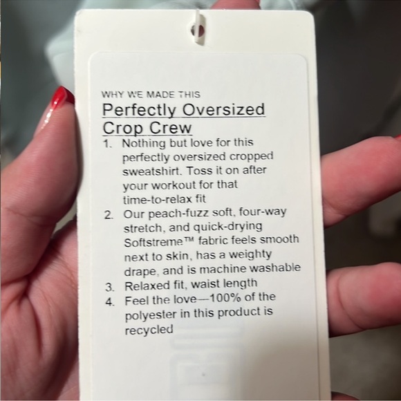 NWT LULULEMON PERFECTLY OVERSIZED CROP CREW - Picture 3 of 4